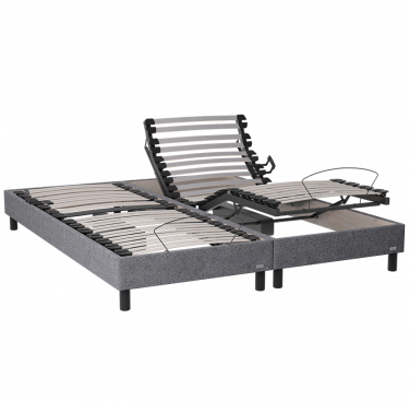 Lit électrique tapissier duo Gravity + matelas latex Roma